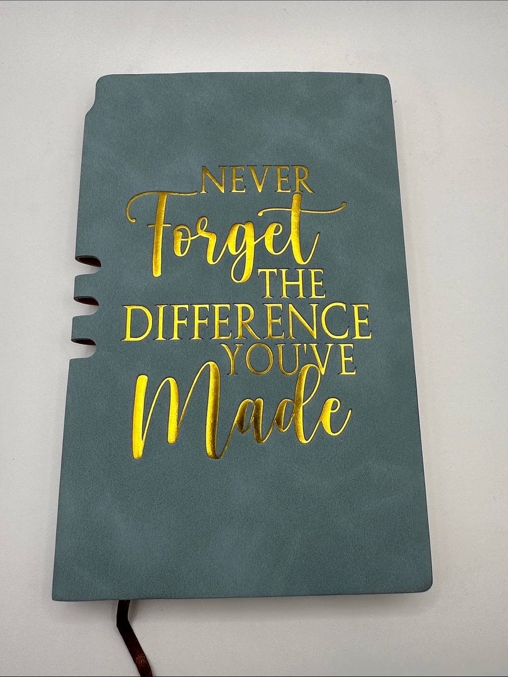 Inspirational Teal Journal Text Never Forget the Difference You've Made